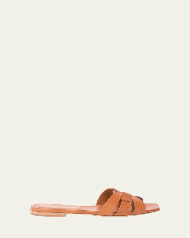 Woven Leather Sandal Slide